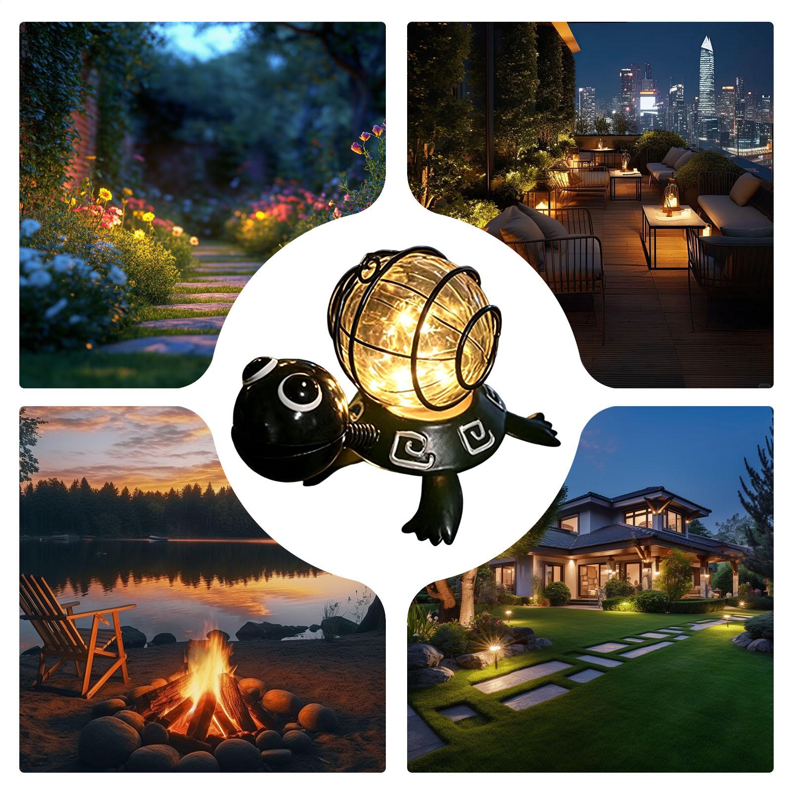 Solar Path Light - Solar Turtle Garden Statue Metal Waterproof