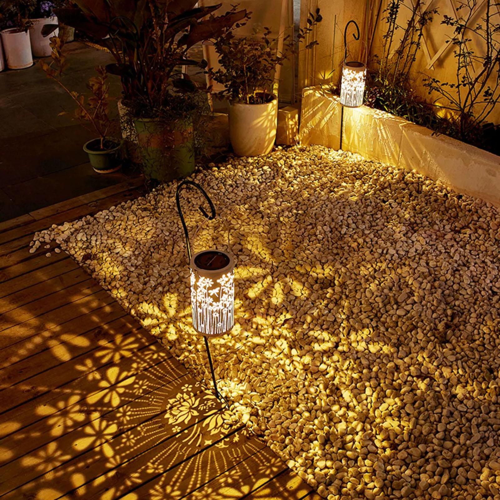 Solar Path Light - Outdoor Solar Lanterns Colorful Metal Flower