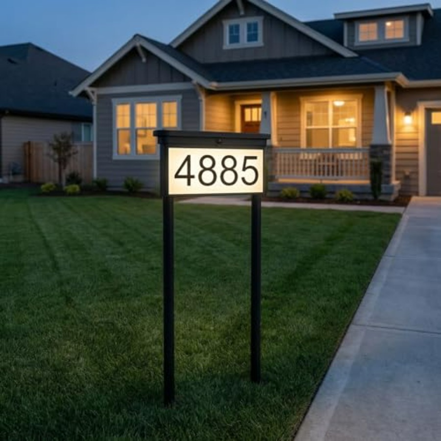 Outdoor Lighting In Ground - Solar House Numbers For Outside with