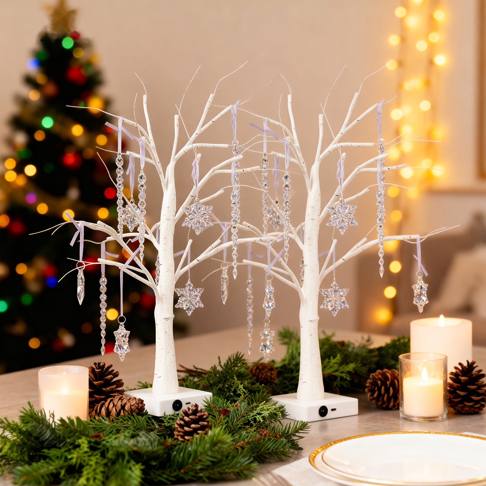 Pair of Snowflake Birch, Holid - Solar Path Light ulasan dan harga