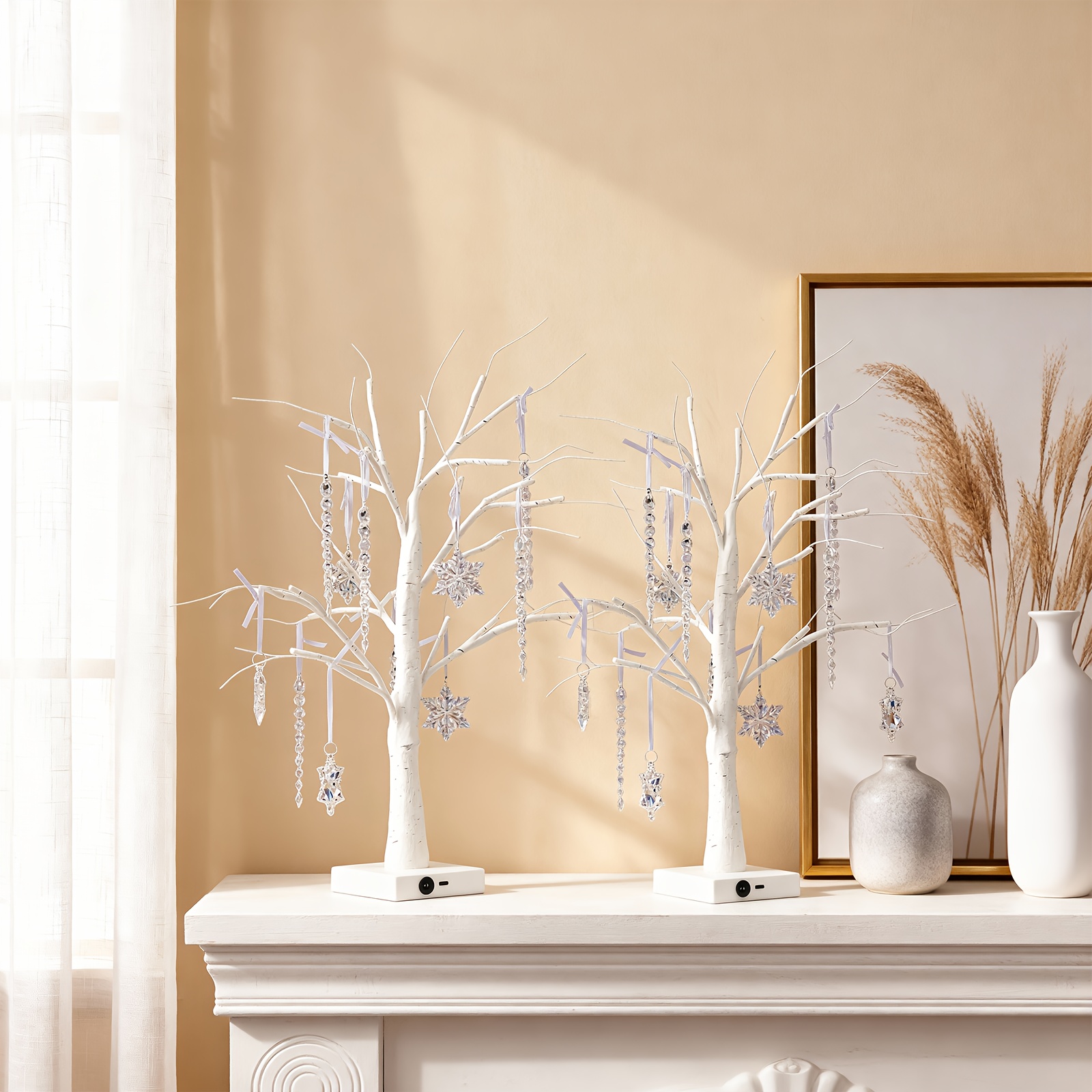 Pair of Snowflake Birch, Holid - Solar Path Light ulasan dan harga