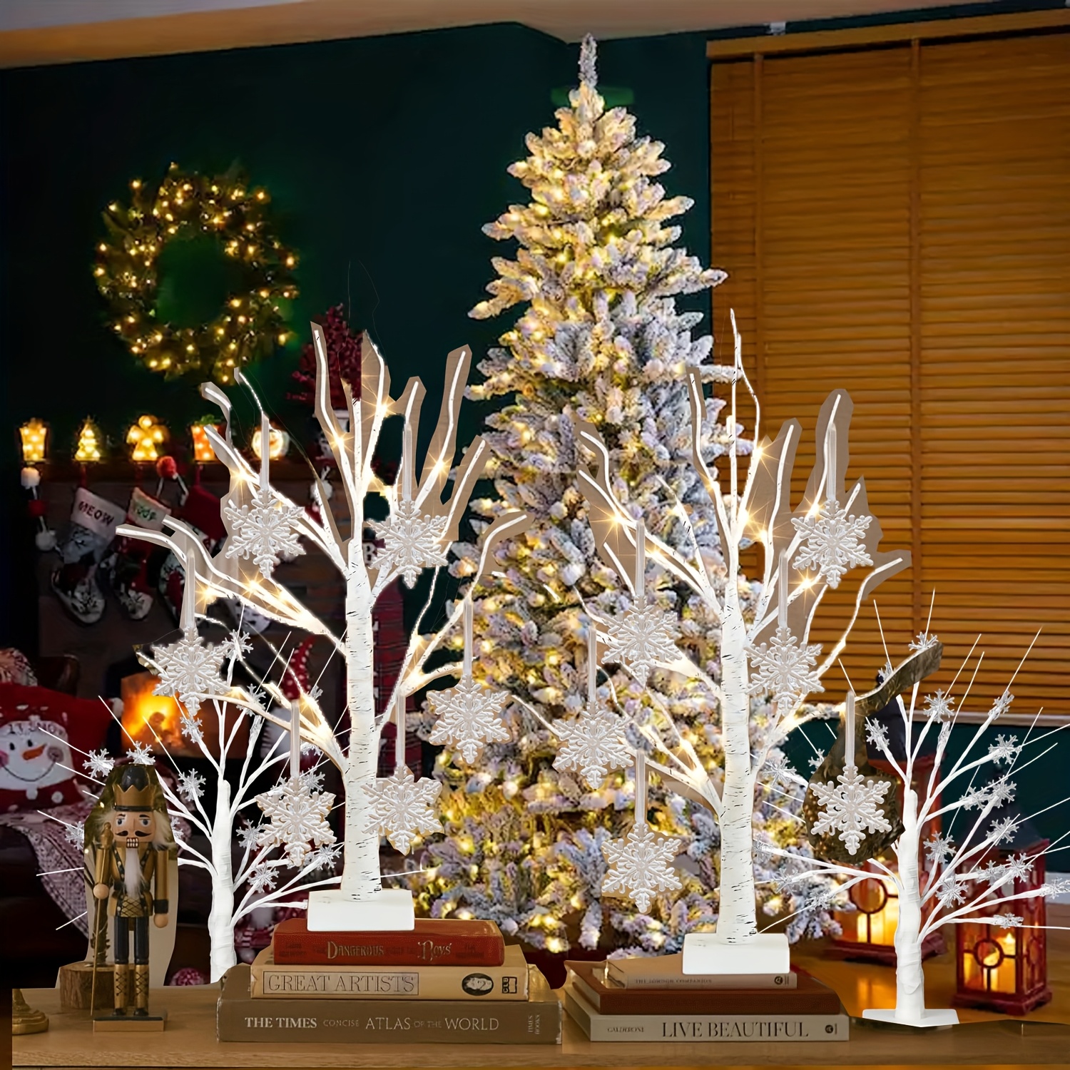 Pair of Snowflake Birch, Holid - Solar Path Light ulasan dan harga
