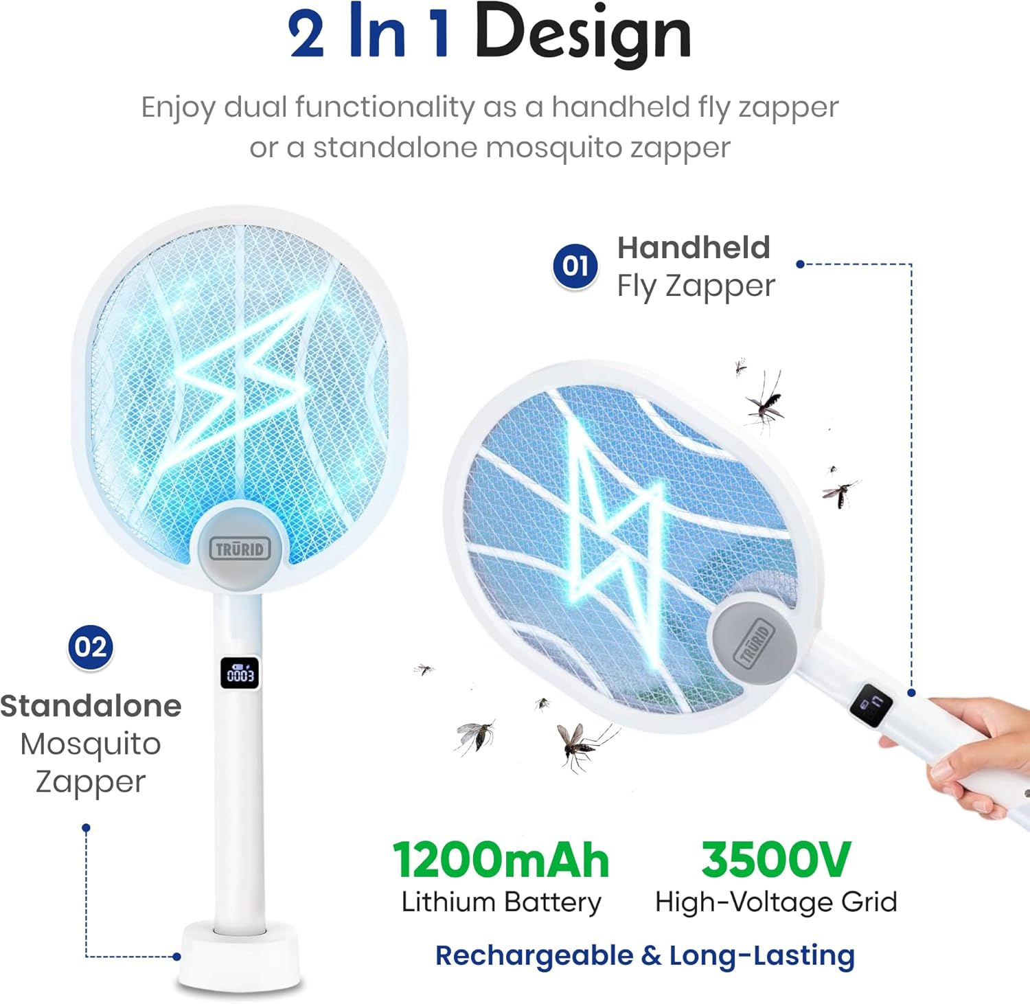 2-in-1 Electric Fly Swatter &  - Outdoor Lighting Voltage ulasan dan harga