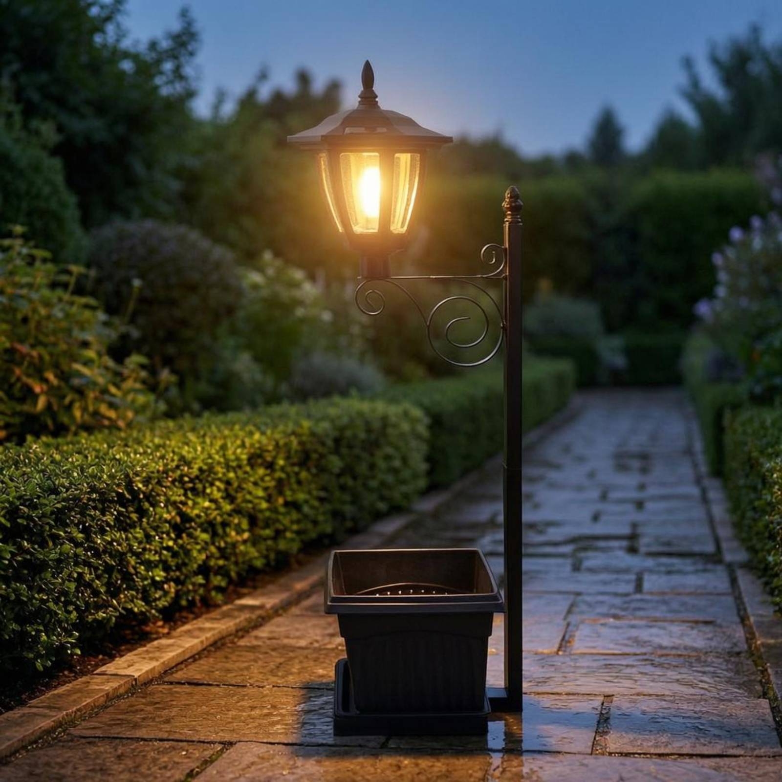 Solar Flower Pot Light Wrought - Outdoor Lighting In Ground ulasan dan harga