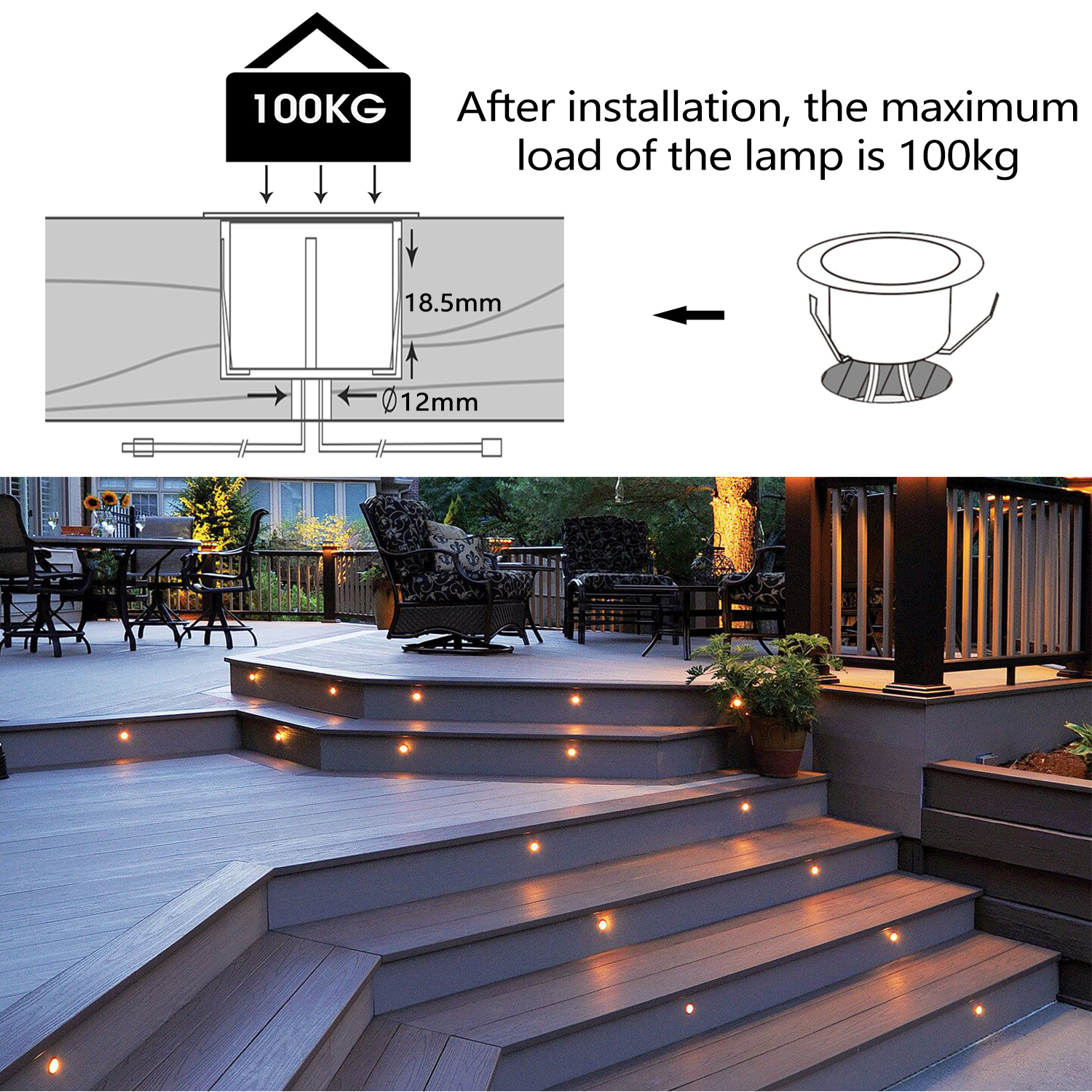 QACA LED Low Voltage Recessed  - Outdoor Lighting Voltage ulasan dan harga