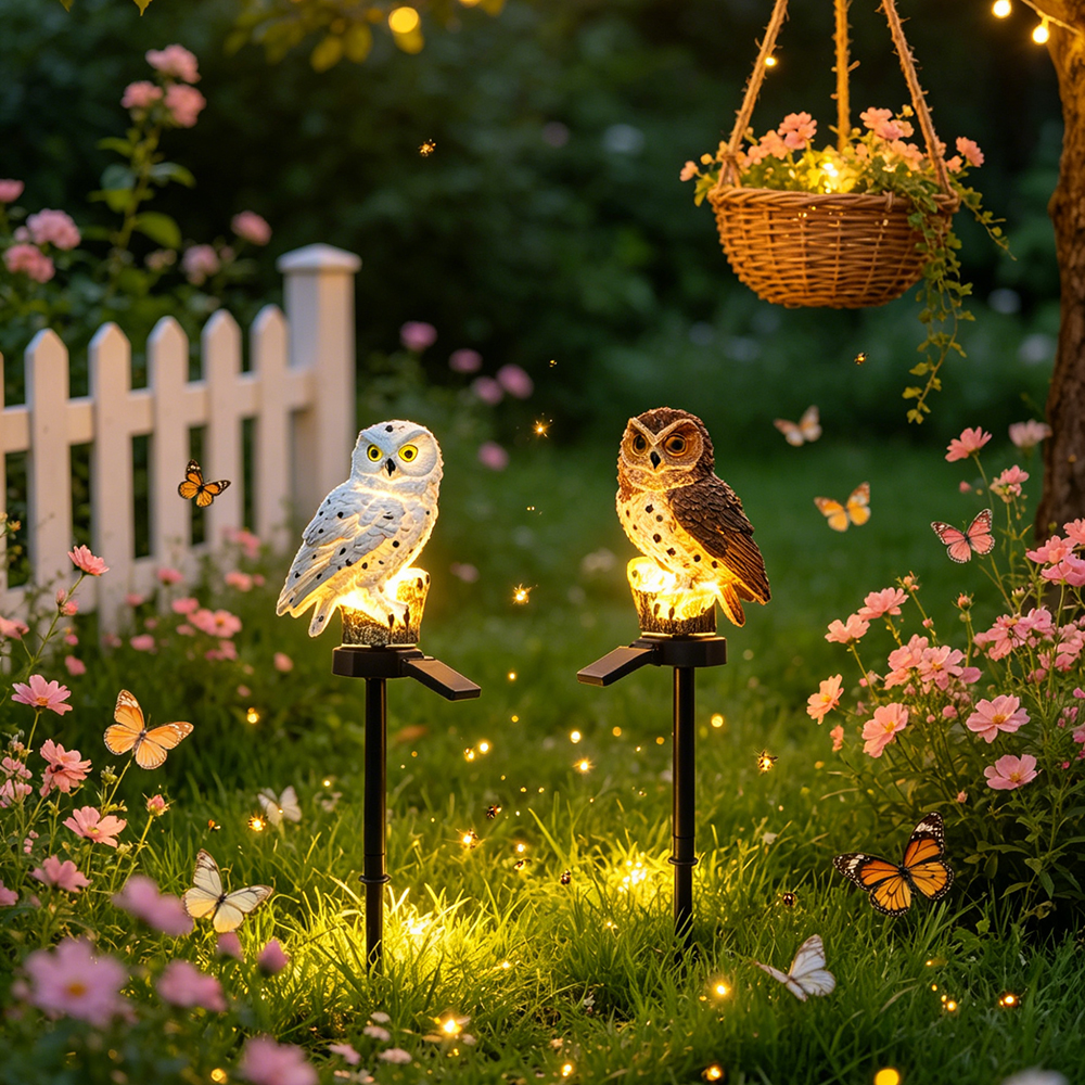 Owl Solar Light, Resin Owl Gro - Outdoor Lighting Led ulasan dan harga