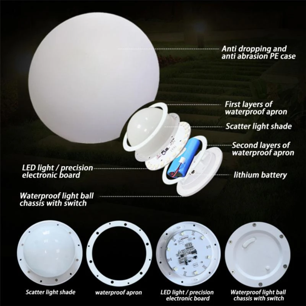 Rechargeable LED Glowing Ball  - Outdoor Lighting In Ground ulasan dan harga
