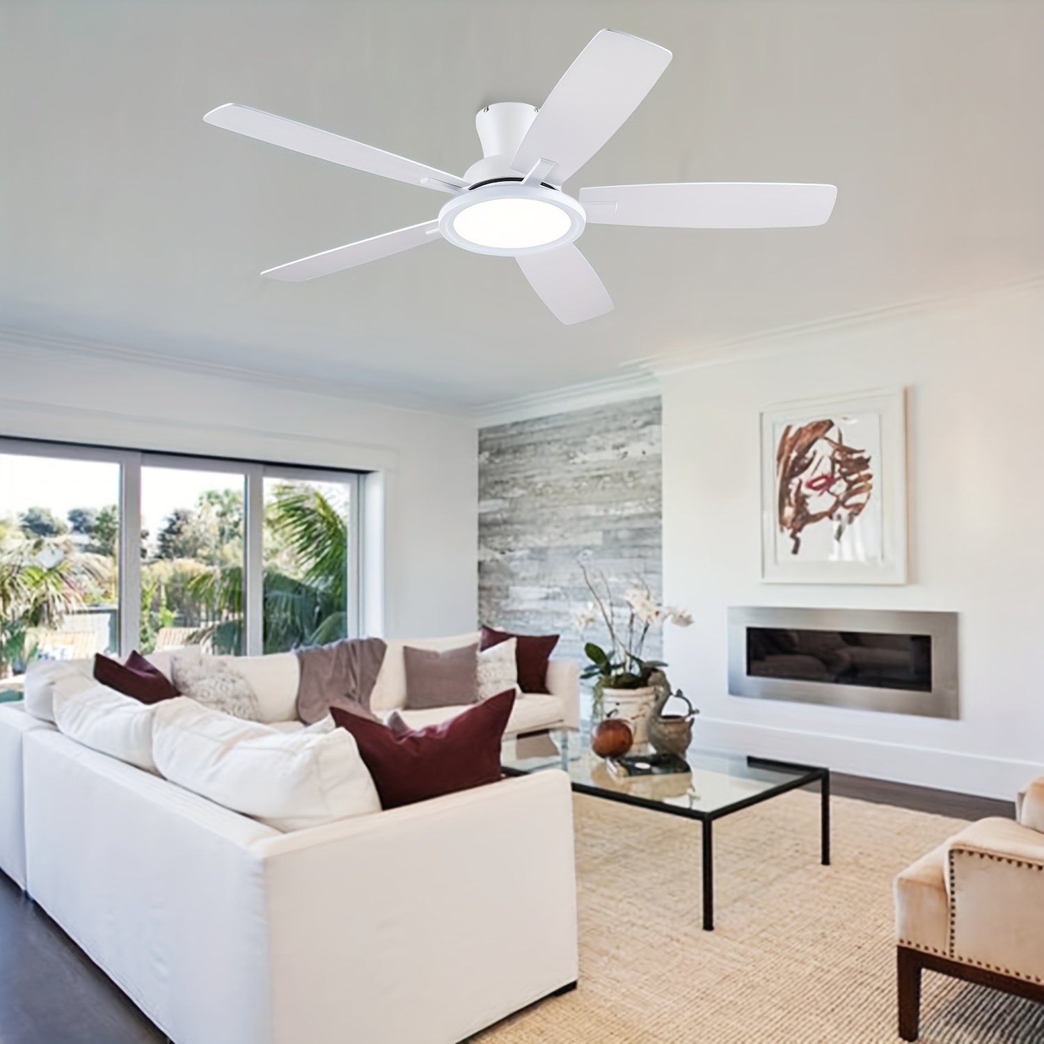 52-Inch Modern Ceiling Fan wit - Outdoor Lighting Led ulasan dan harga