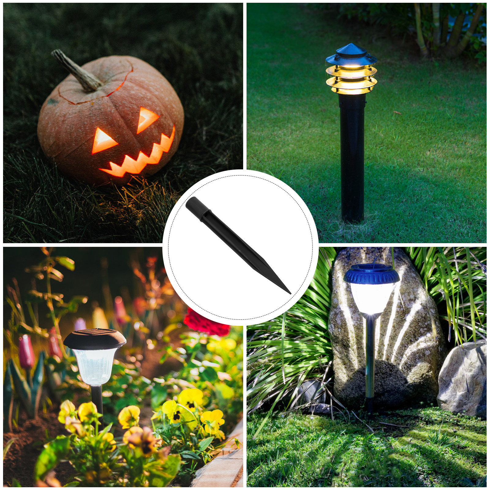 8Pcs Lawn Light Stake Plastic  - Outdoor Lighting In Ground ulasan dan harga
