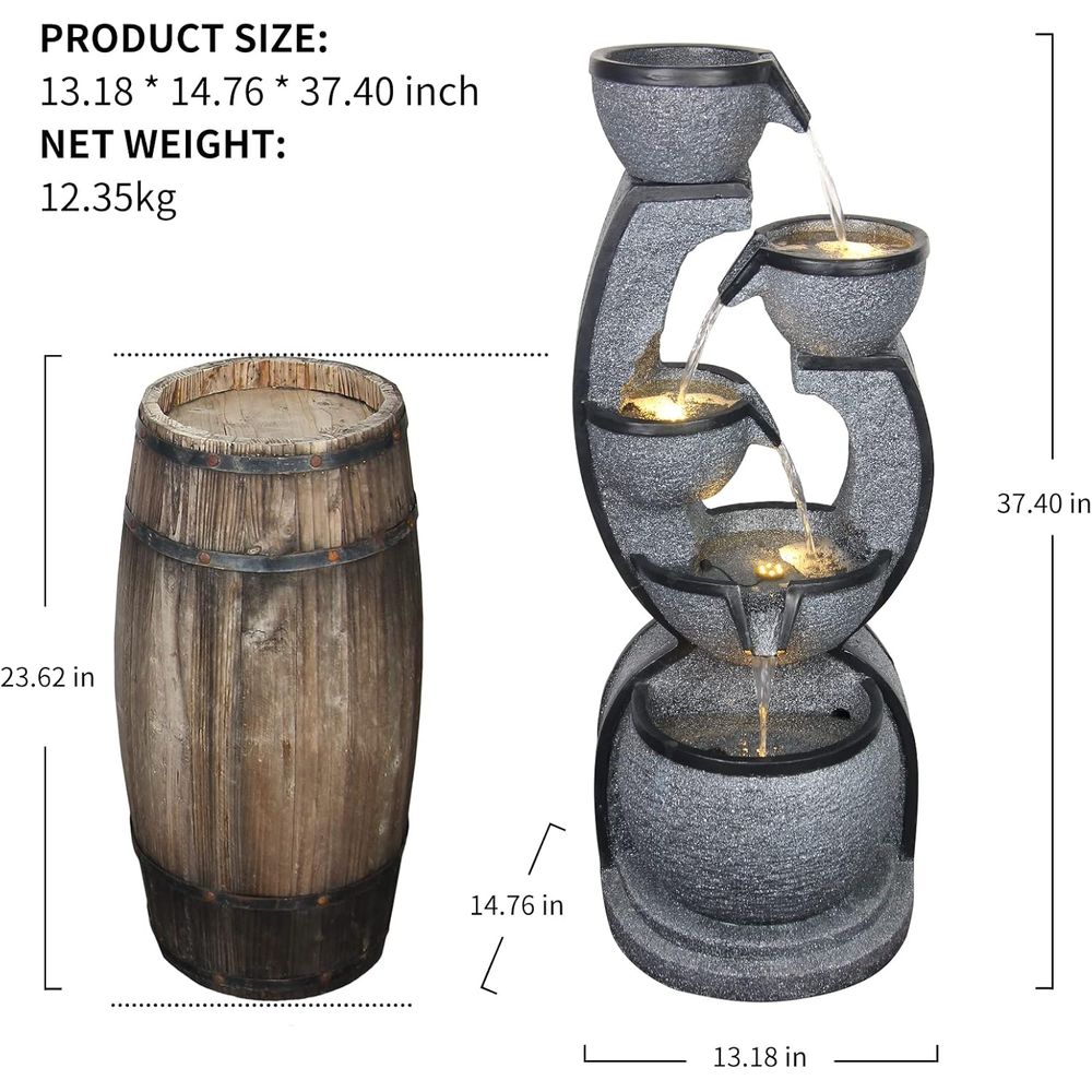 Water ountain Outdoor 37.4''H  - Outdoor Lighting Deck ulasan dan harga