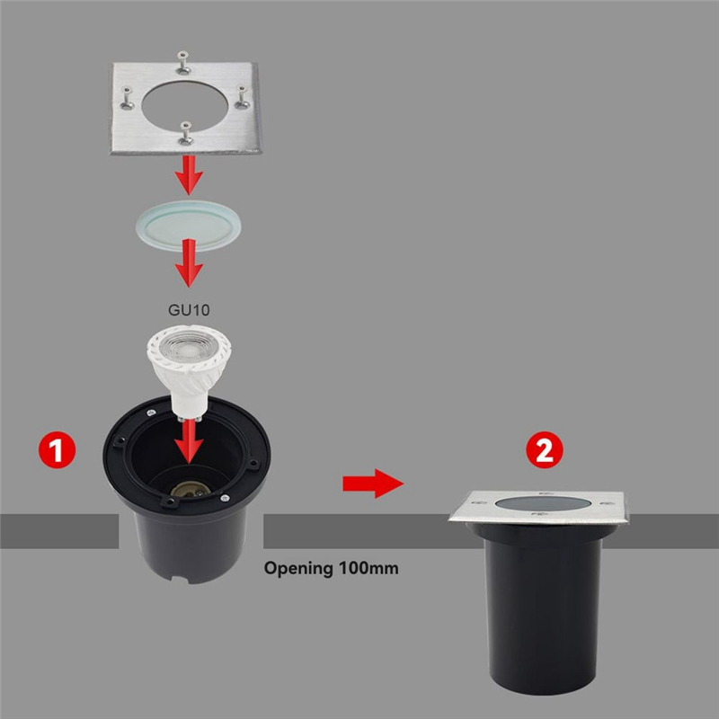 A43T GU10 Underground Lamp Cas - Outdoor Lighting In Ground ulasan dan harga