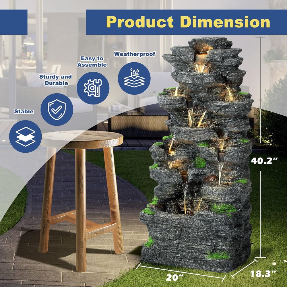 40 High Tiered Outdoor Rock Wa - Outdoor Lighting Deck ulasan dan harga