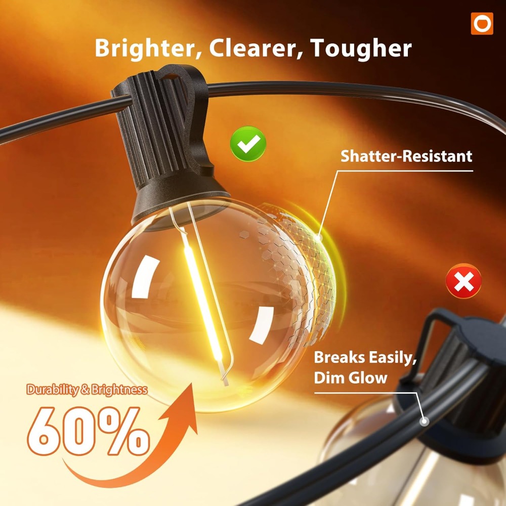 200FT Outdoor String Lights wi - Outdoor Lighting Deck ulasan dan harga