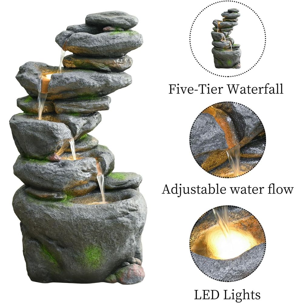 38 5-Tier Outdoor Waterfall Fo - Outdoor Lighting Deck ulasan dan harga