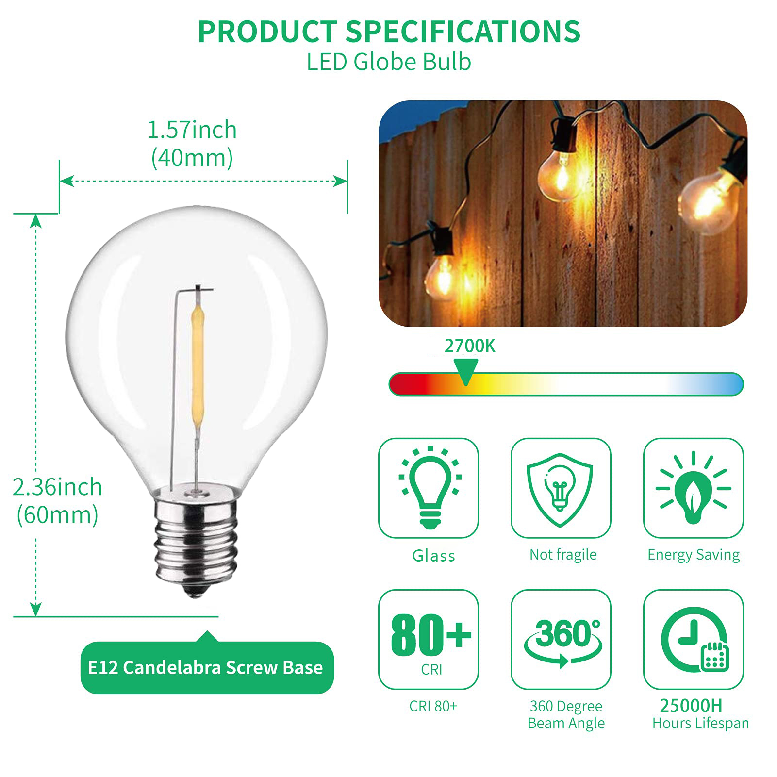 GANRILAND LED String Lights Re - Outdoor Lighting Glass Replacement ulasan dan harga