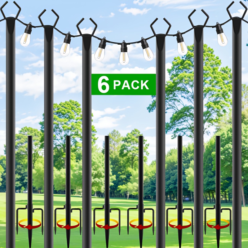 6pcs Metal Light Poles, 8.9ft  - Outdoor Lighting Deck ulasan dan harga