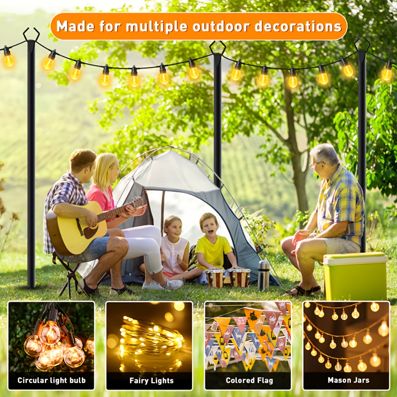 6pcs Metal Light Poles, 8.9ft  - Outdoor Lighting Deck ulasan dan harga