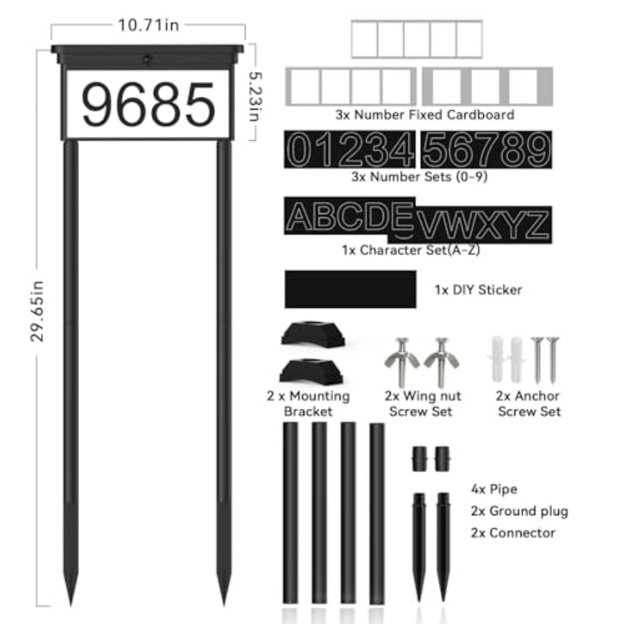 Solar House Numbers For Outsid - Outdoor Lighting In Ground ulasan dan harga