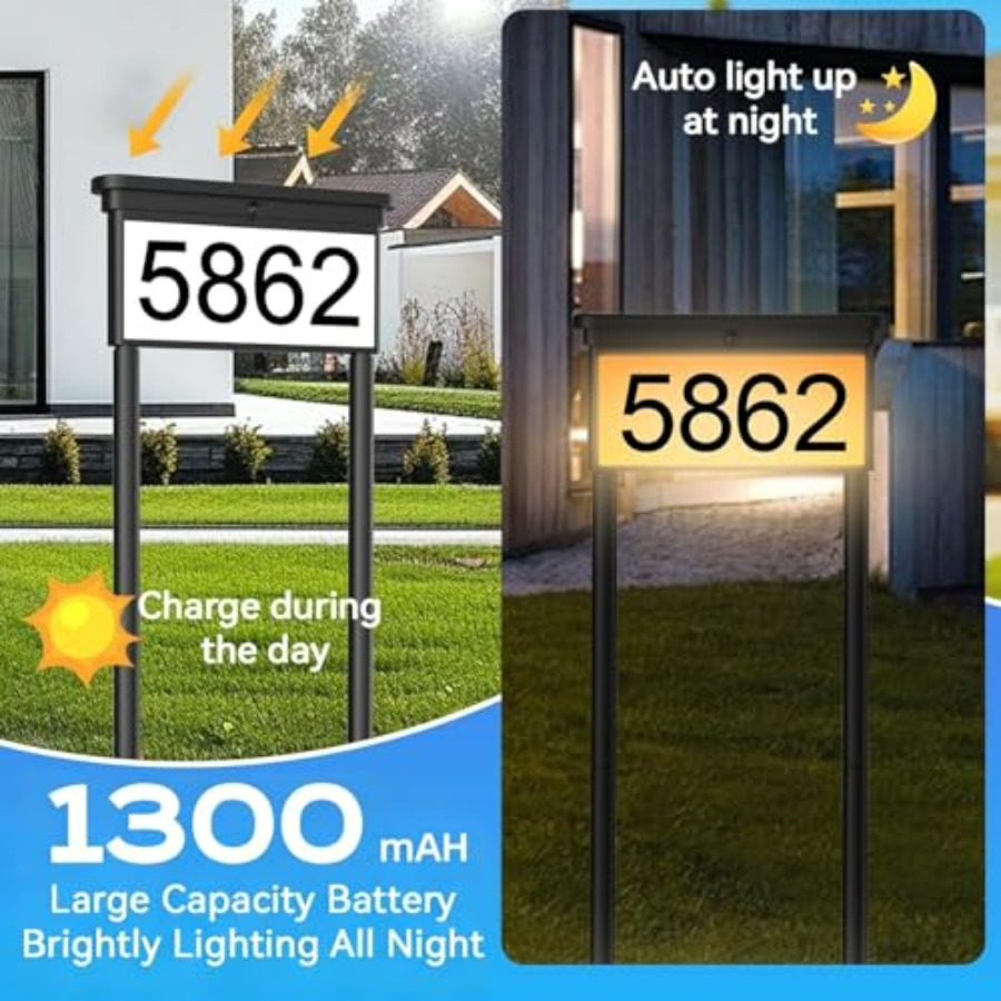 Solar House Numbers For Outsid - Outdoor Lighting In Ground ulasan dan harga