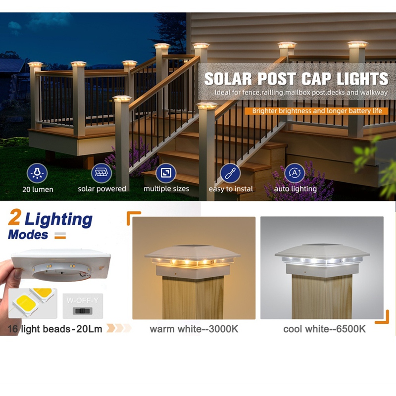 4 Pack Solar Post Cap Lights O - Outdoor Lighting Deck ulasan dan harga