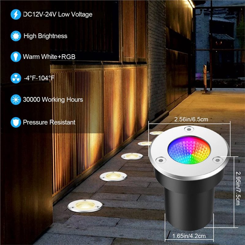 【NEW YEAR  】RGBW In Ground Lig - Outdoor Lighting Voltage ulasan dan harga