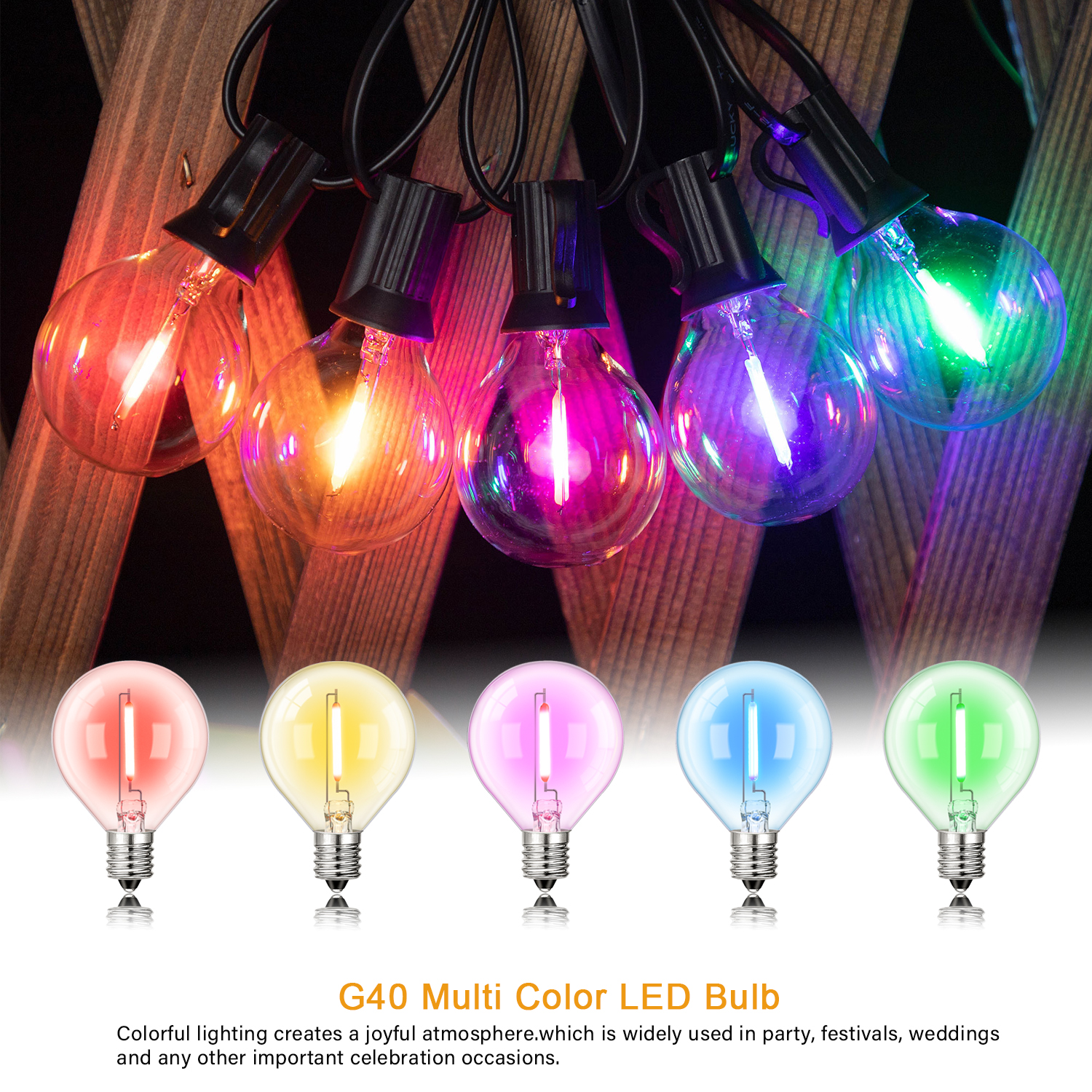 25Pack Globe Glass RGB Led Fil - Outdoor Lighting Glass Replacement ulasan dan harga