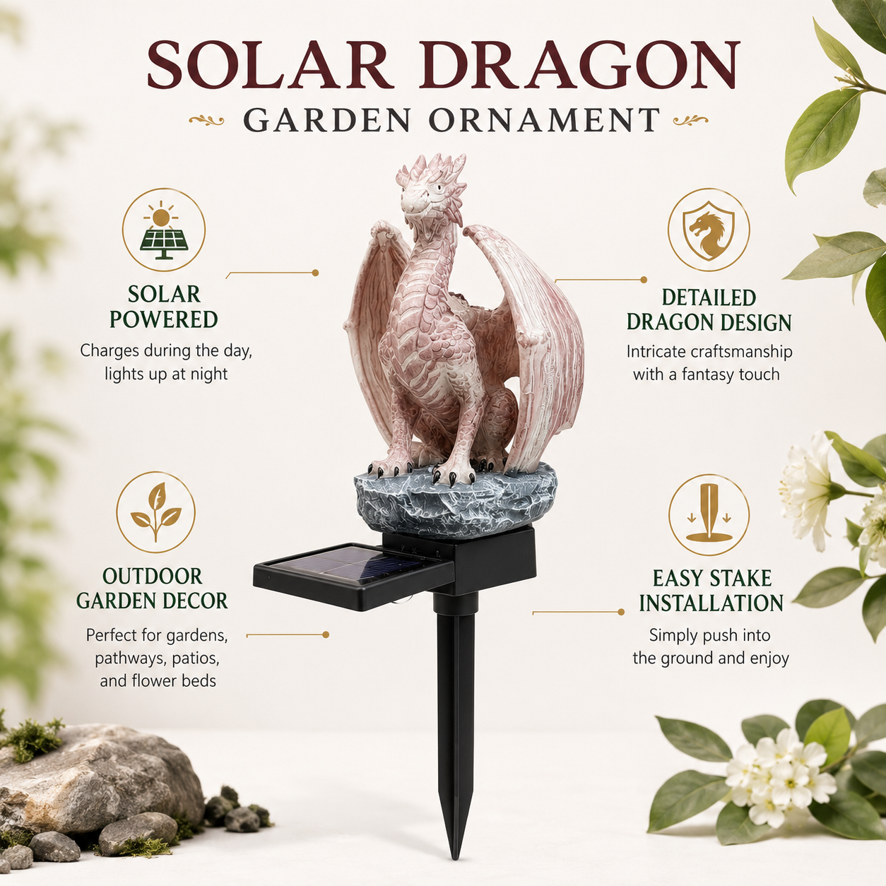 Solar Powered Dragon Garden St - Solar Path Light ulasan dan harga