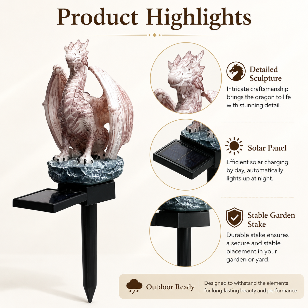 Solar Powered Dragon Garden St - Solar Path Light ulasan dan harga