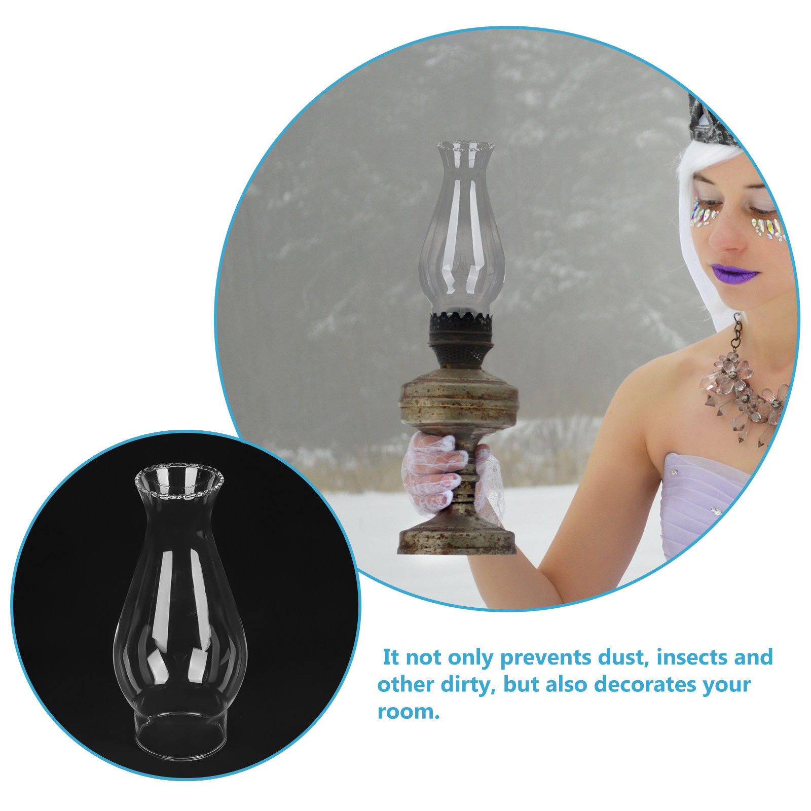Oil Lamp Chimney Transparent G - Outdoor Lighting Glass Replacement ulasan dan harga