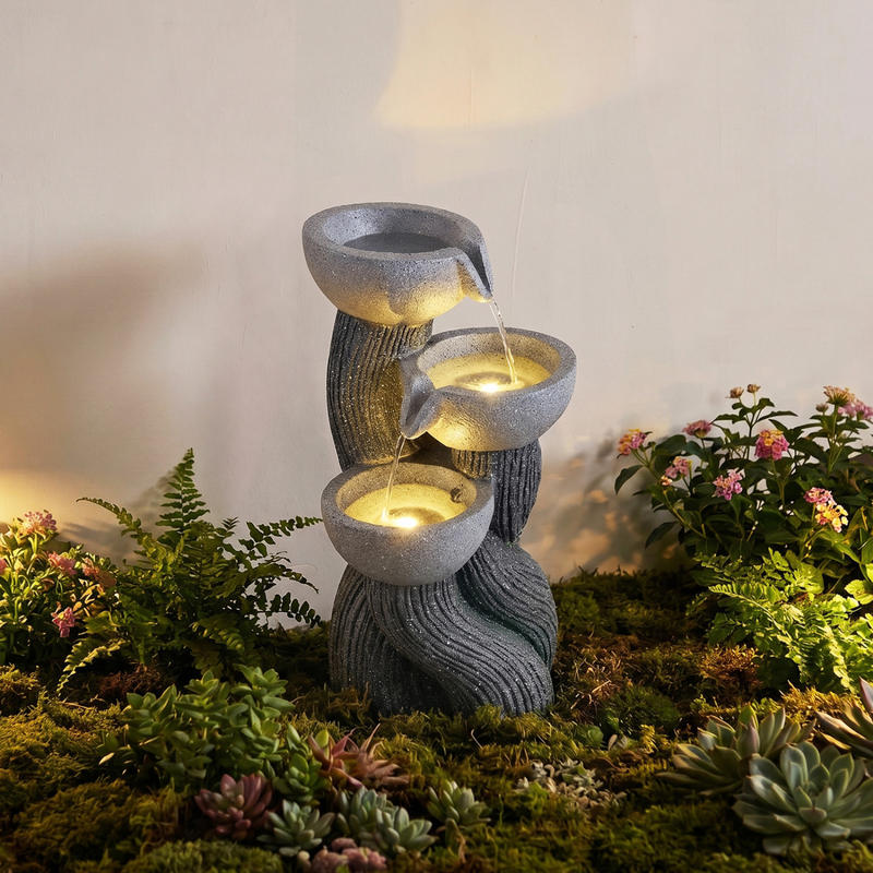 3-Tier Outdoor Water Fountain  - Outdoor Lighting Deck ulasan dan harga