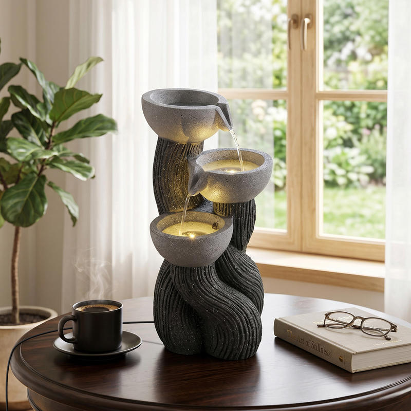 3-Tier Outdoor Water Fountain  - Outdoor Lighting Deck ulasan dan harga