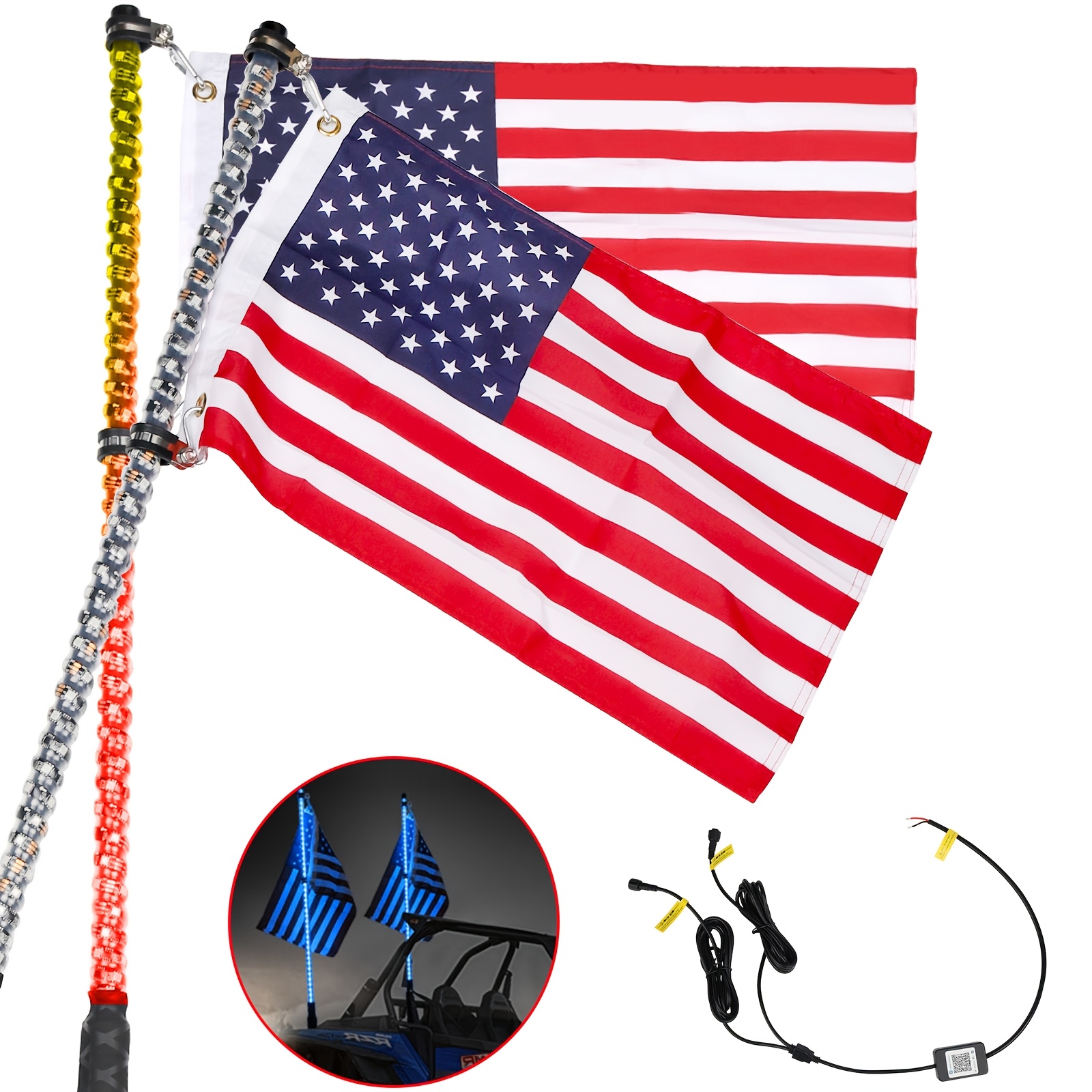 3ft Spiral RGB LED Whip Light  - Solar Path Light ulasan dan harga