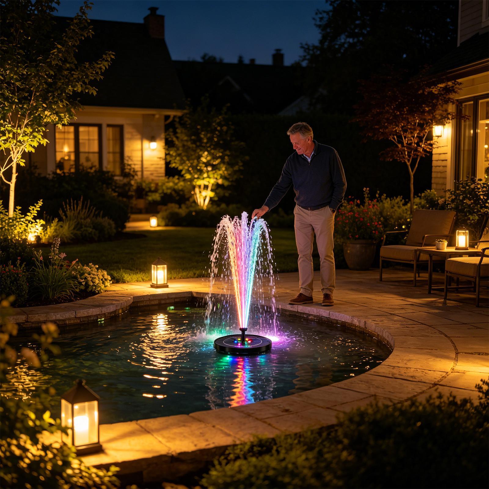 Floating Solar Bird Bath Fount - Outdoor Lighting Deck ulasan dan harga