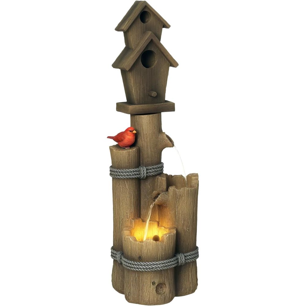 Brown 3-Tier Rustic Tree Trunk - Outdoor Lighting Deck ulasan dan harga